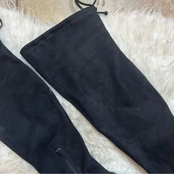 Gianni Bini Stretch Knee High Black fall & winter suede style Boots 6.5 - Picture 7 of 16